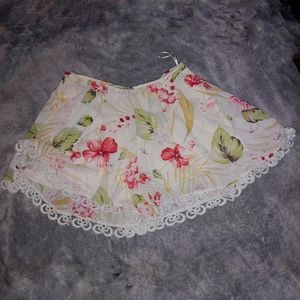 High waisted flowy floral shorts